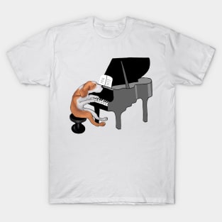 Dog Playing Piano Funny T-Shirt